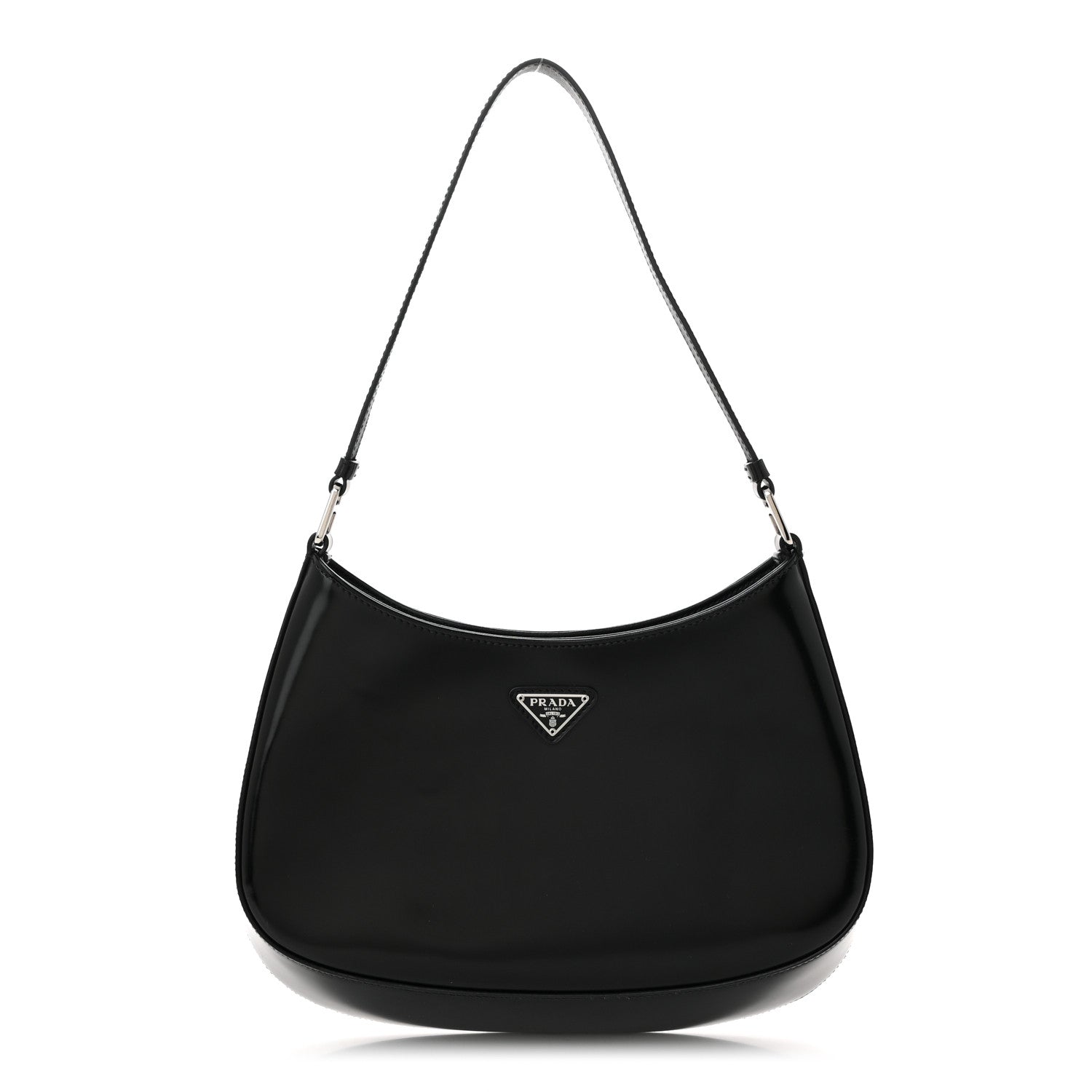 Prada Spazzolato Cleo Shoulder Bag Black 1 of 10