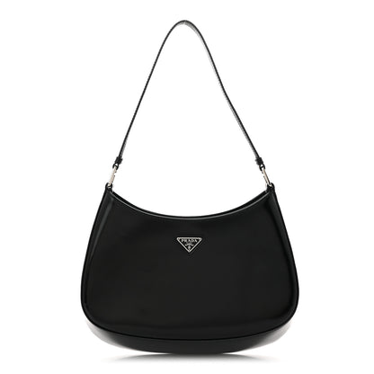 Prada Spazzolato Cleo Shoulder Bag Black 1 of 10