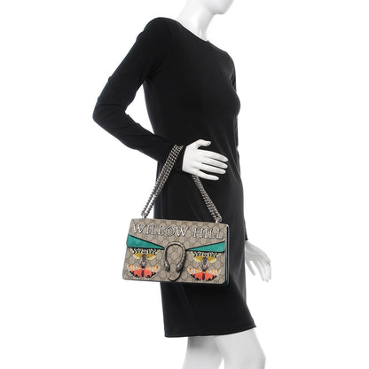 Gucci GG Supreme Monogram Willow Hill Embroidered Small Dionysus Shoulder Bag Emerald 2 of 7