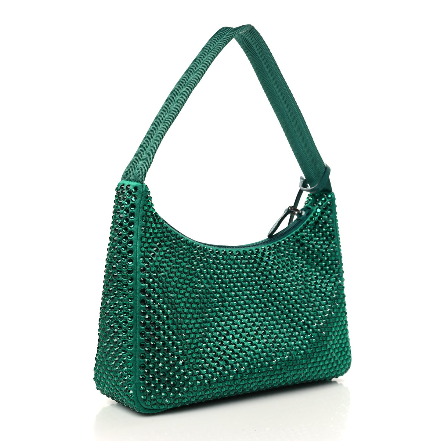 Satin Crystal Mini Re-Edition 2000 Bag Mango