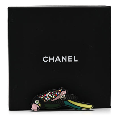 Chanel Resin Parrot CC Brooch Multicolor 4 of 4