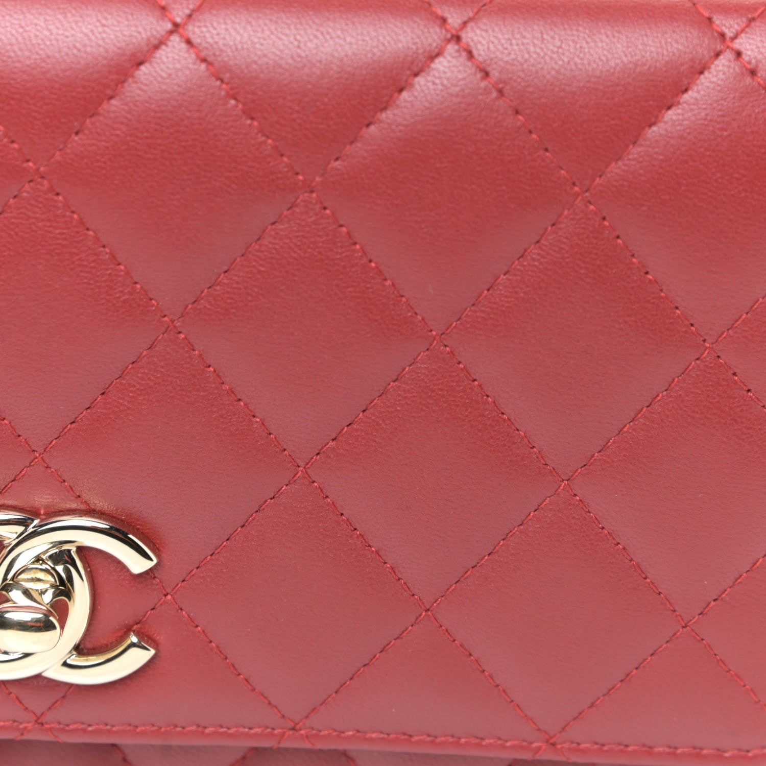 Chanel Lambskin Quilted Trendy CC Wallet On Chain WOC Red 7 of 12