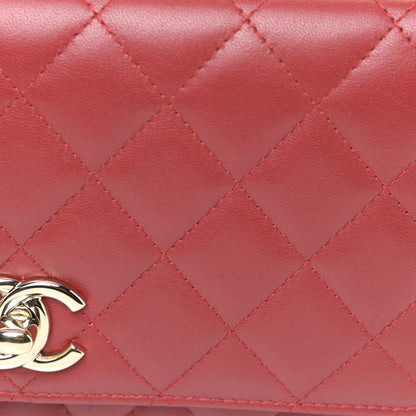 Chanel Lambskin Quilted Trendy CC Wallet On Chain WOC Red 7 of 12