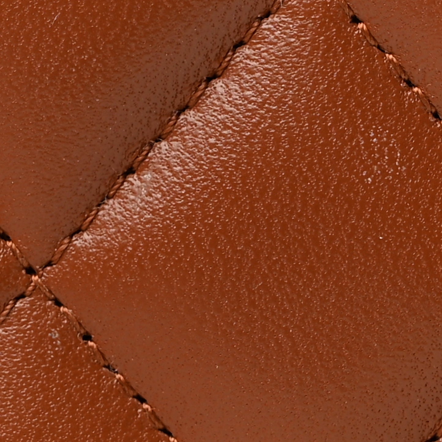 Lambskin Quilted Studded CC Card Holder Camel