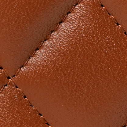 Chanel Lambskin Quilted Studded CC Card Holder Camel 11 of 19