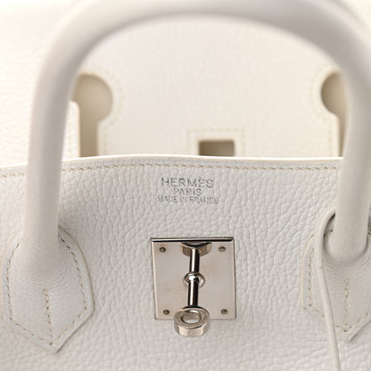 Hermes Taurillon Clemence Birkin 35 White 6 of 11