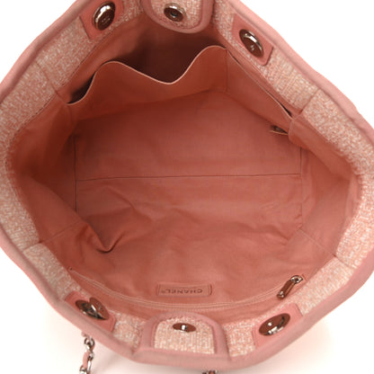 Chanel Straw Lurex Small Deauville Tote Pink 5 of 11