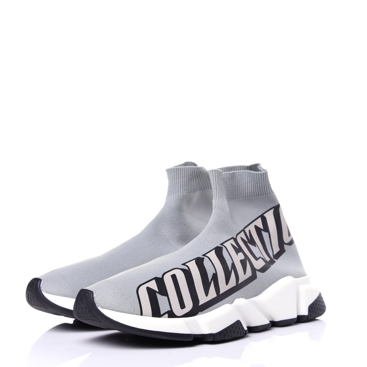 Neoprene Knit Europe Print Womens Speed Sneakers 40 Gris Jaune Black