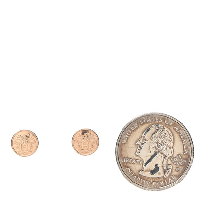Hermes 18K Rose Gold TPM Ex-Libris Stud Earrings 2 of 6