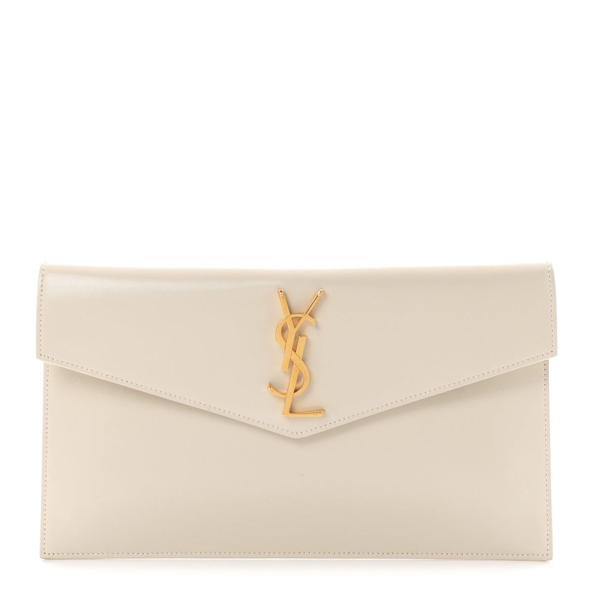 Saint Laurent Smooth Shiny Calfskin Uptown Pouch Crema Soft 1 of 7