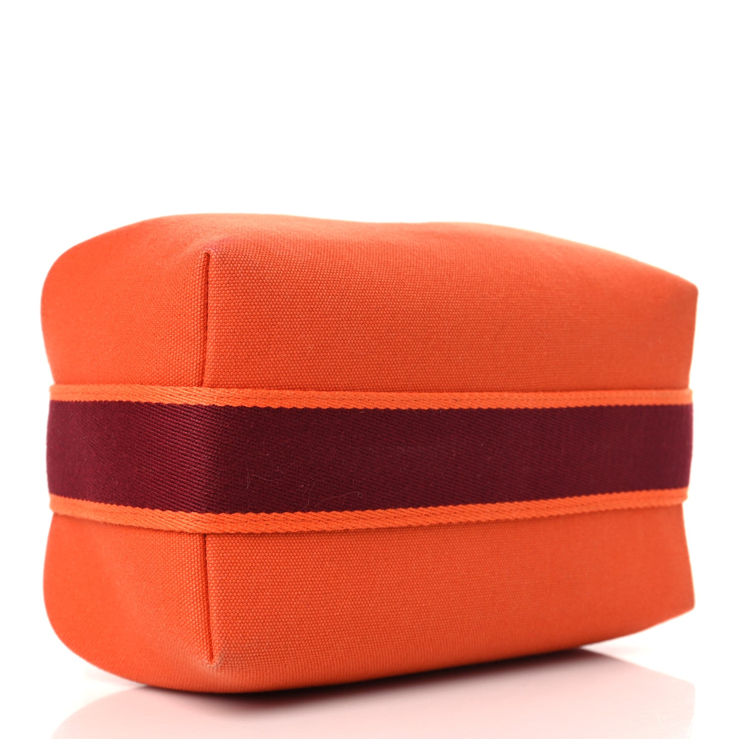 Hermes Canvas Small Bride-A-Brac Pouch Orange Burgundy 5 of 9