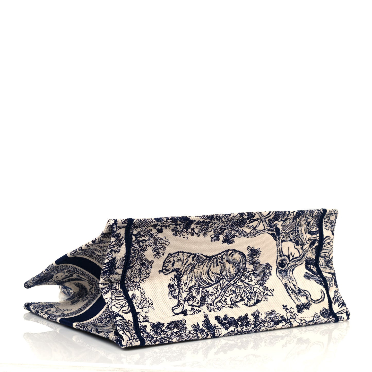 Canvas Embroidered Medium Dioriviera Toile De Jouy Book Tote Blue