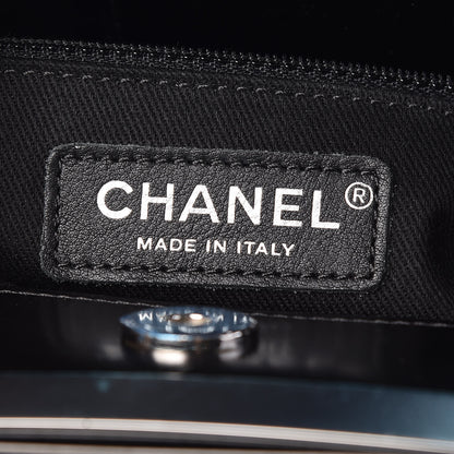 Chanel Glazed Calfskin Quilted Small CC Delivery Tote Black 6 of 17