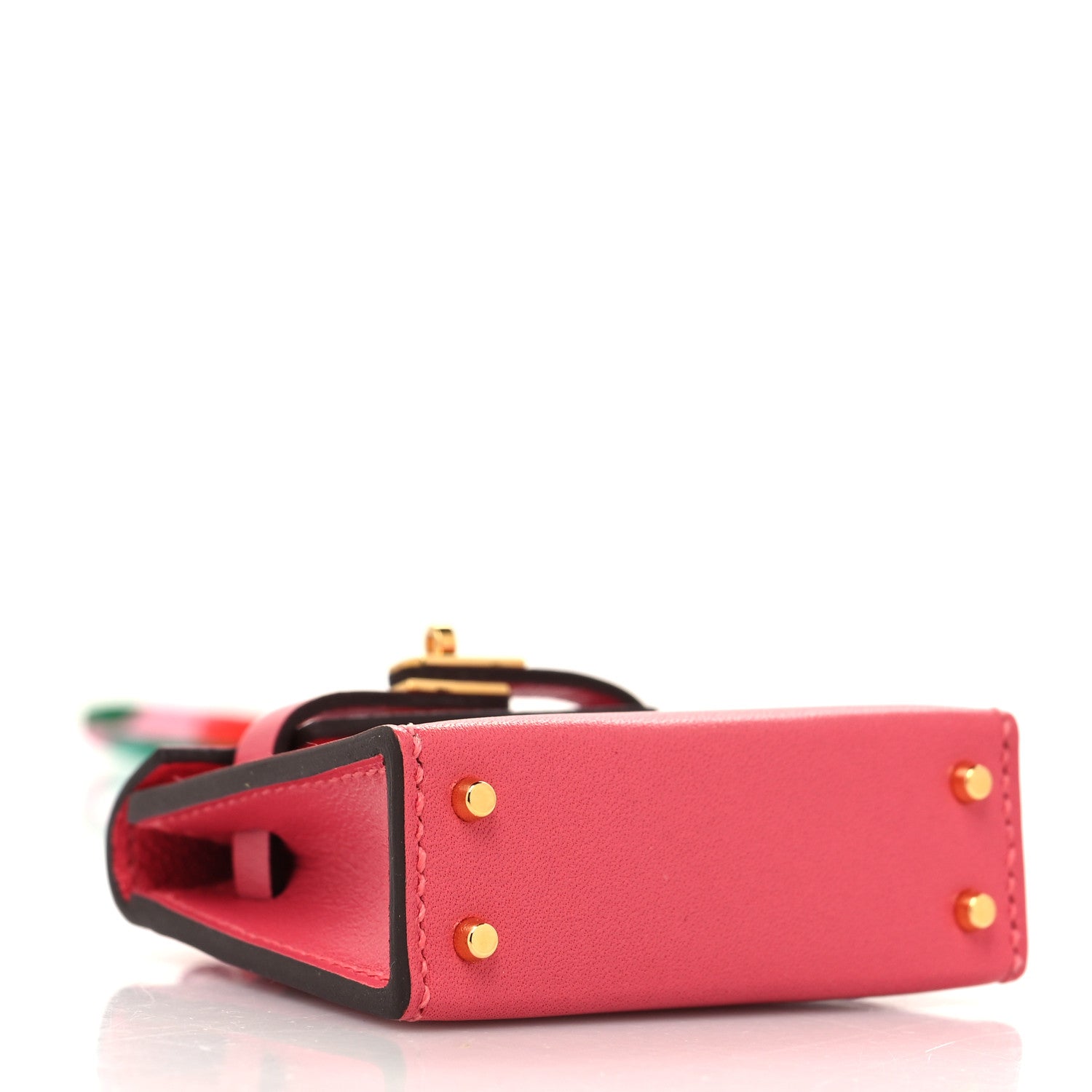 Hermes Tadelakt Mini Kelly Twilly Bag Charm Rose Lipstick 3 of 5