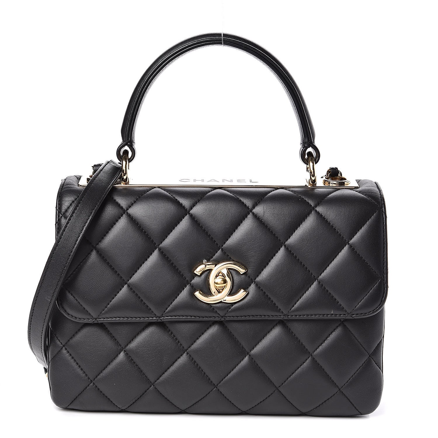 Chanel Lambskin Quilted Small Trendy CC Dual Handle Flap Bag Black 1 of 10