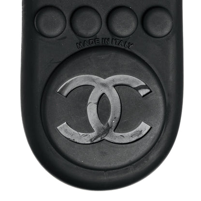 Chanel Lambskin CC Chain Thong Sandals 36 Black 6 of 9