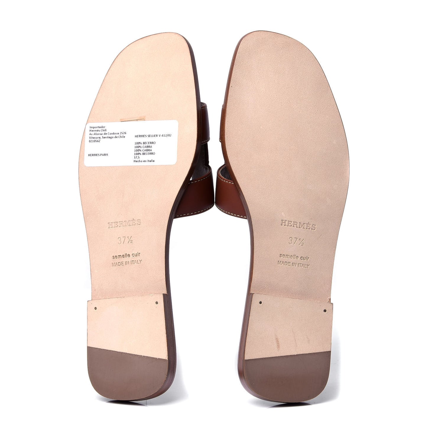 Box Calfskin Oran Sandals 37.5 Gold