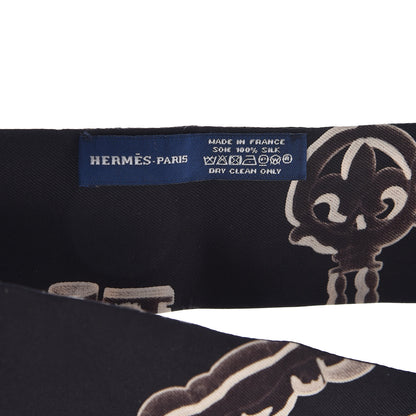 Hermes Silk Les Cles Twilly Black 3 of 3