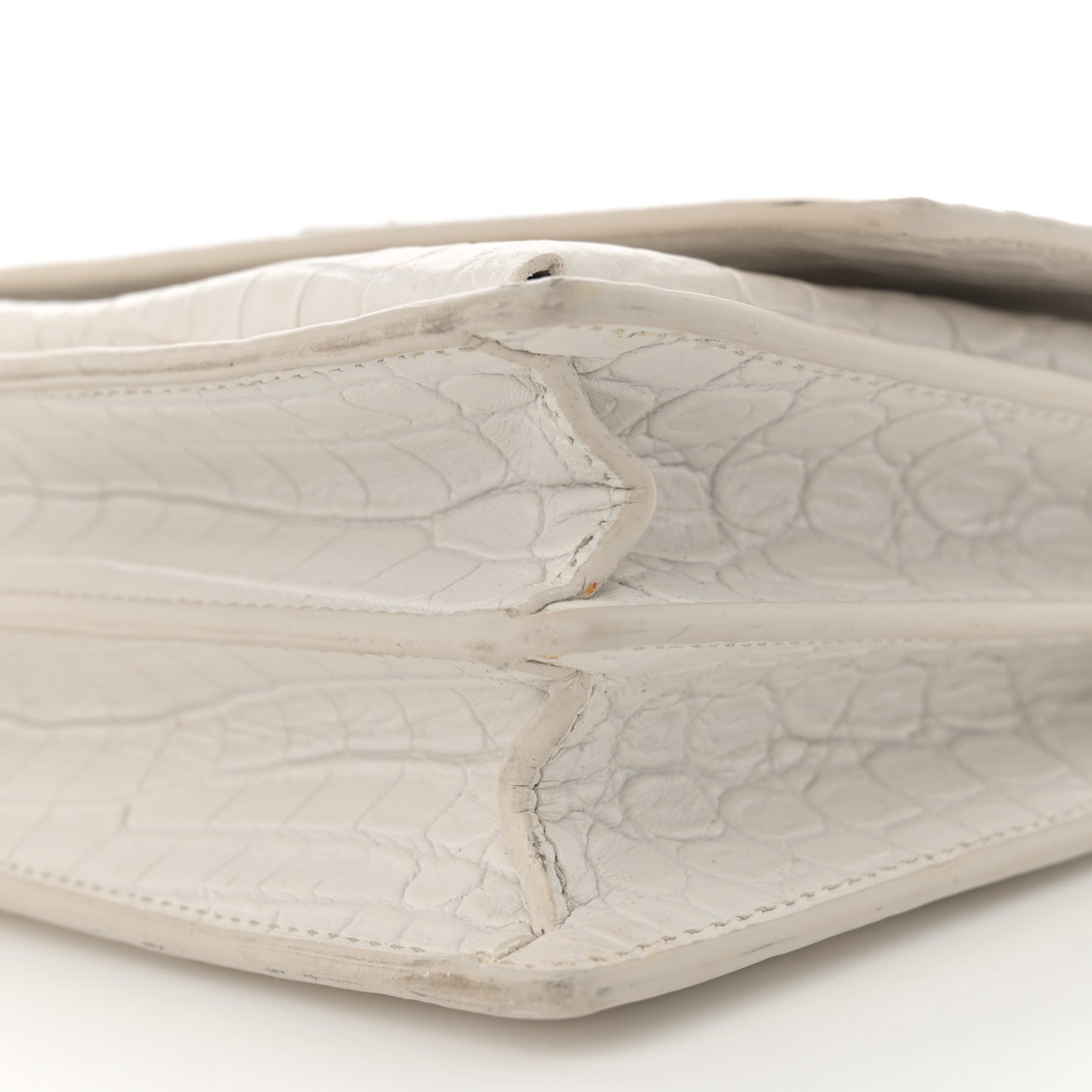 Calfskin Crocodile Embossed Medium Monogram Sunset Blanc Vintage