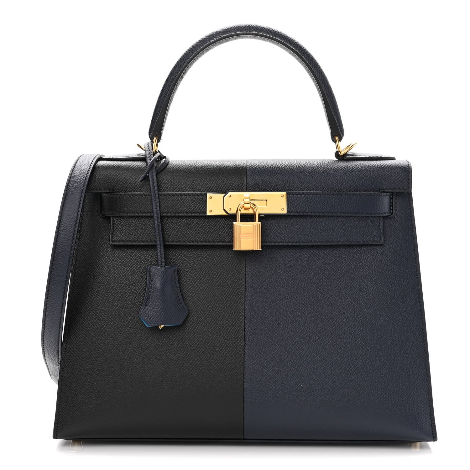 Hermes Epsom Casaque Kelly Sellier 28 Bleu Indigo Black Bleu Frida 1 of 12