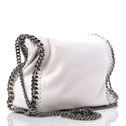 Stella McCartney X ED CURTIS Shaggy Deer Logo Embroidered Mini Falabella Fold Over Tote White 3 of 9