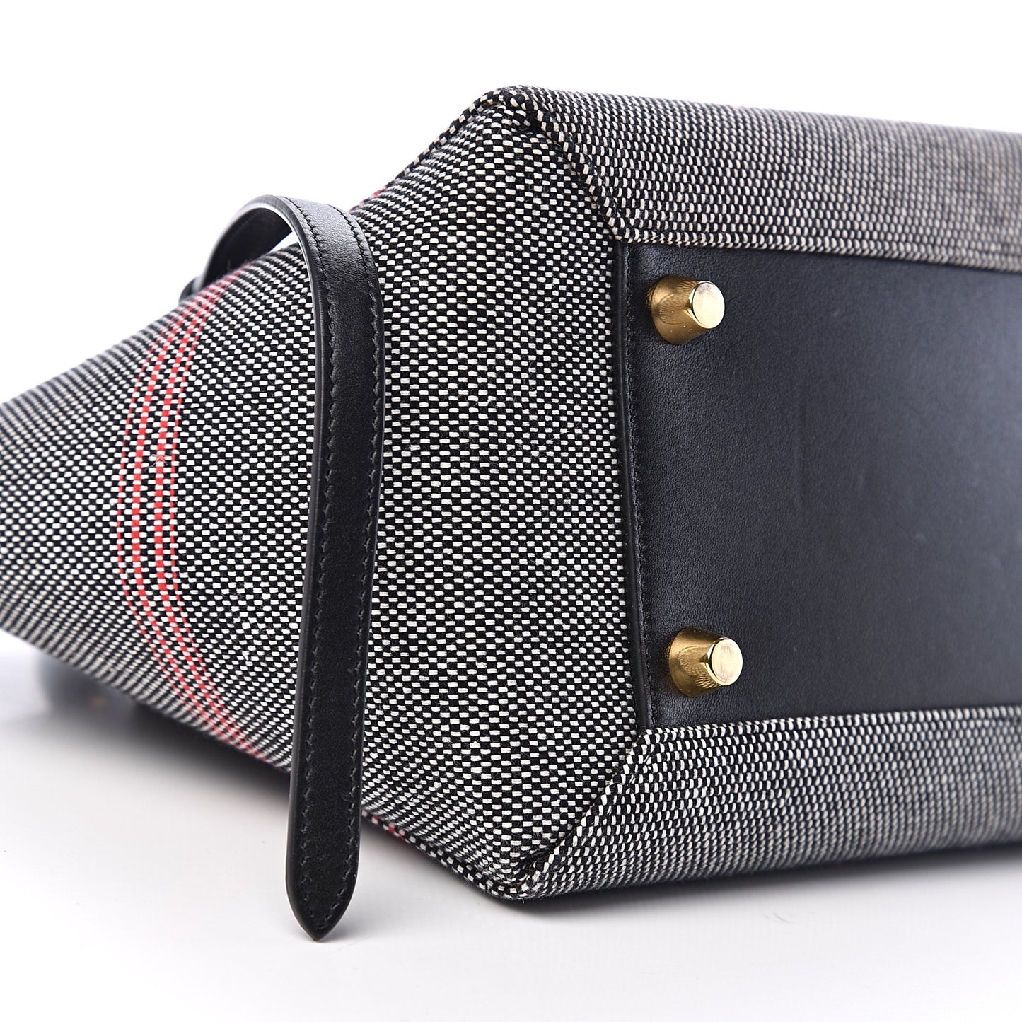 Cotton Canvas Calfskin Mini Belt Bag Black