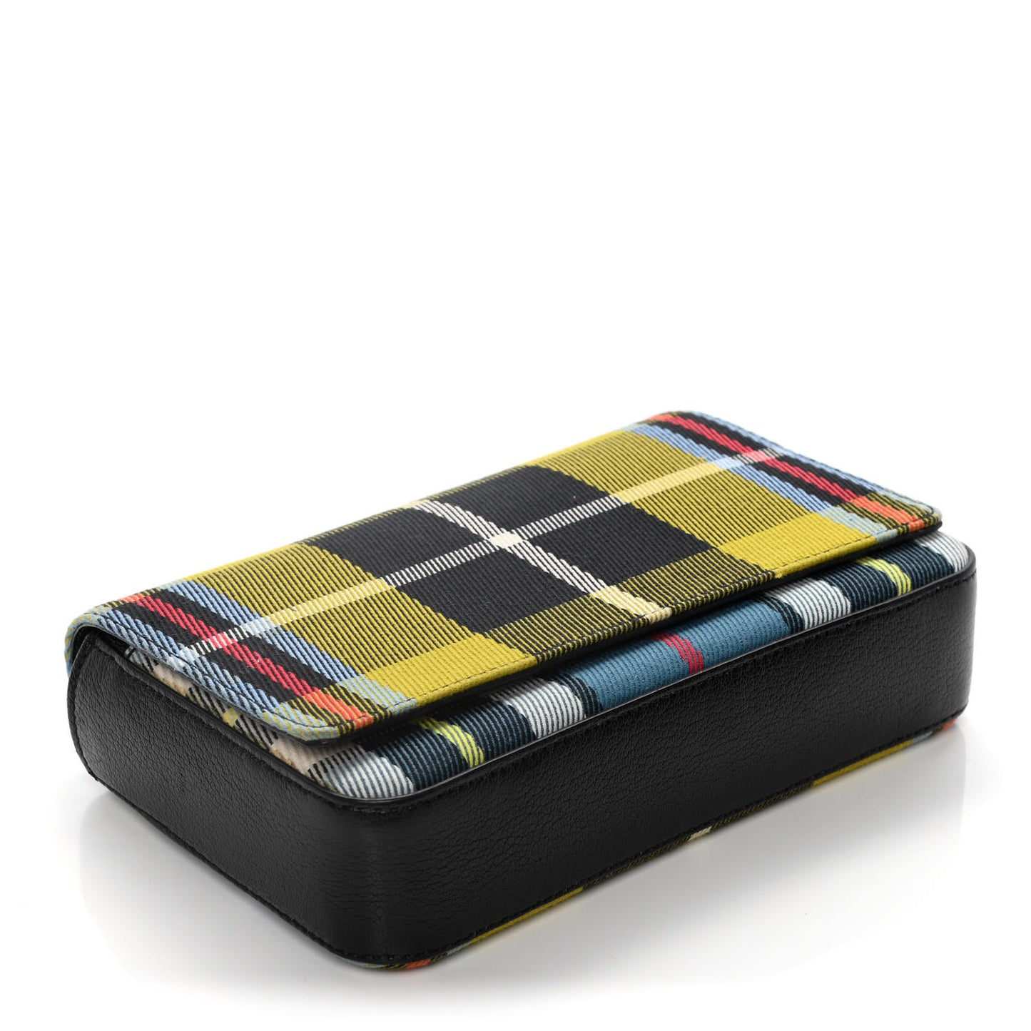 Canvas Tartan Mix Hampshire Wallet on Chain Yellow Multicolor