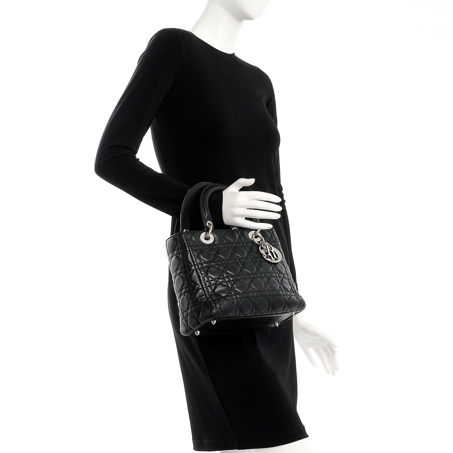 Lambskin Cannage Medium Lady Dior Black