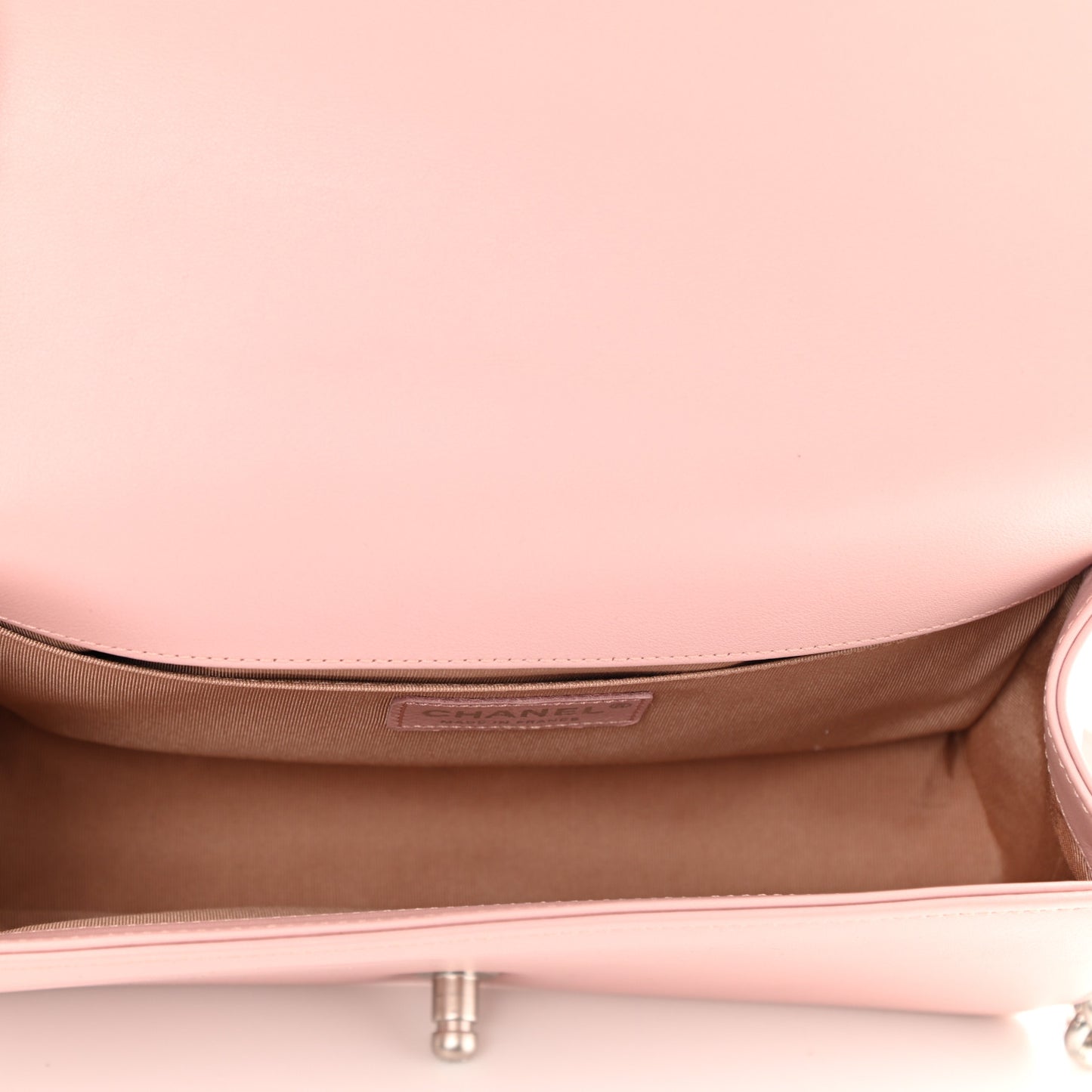 Calfskin Quilted Medium Boy Flap Light Pink