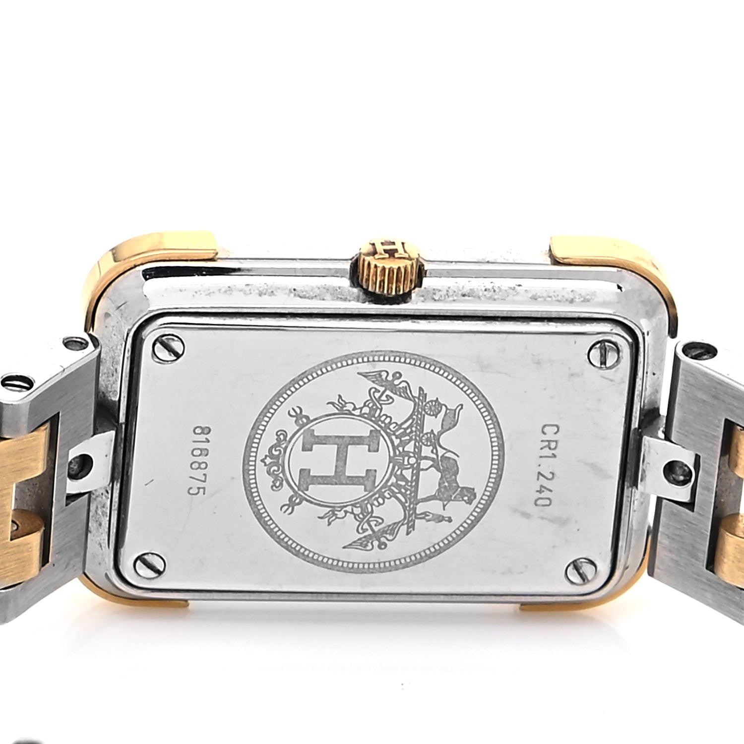 Hermes Stainless Steel 18mm Rectangle Croisiere Quartz Watch Gold 4 of 5