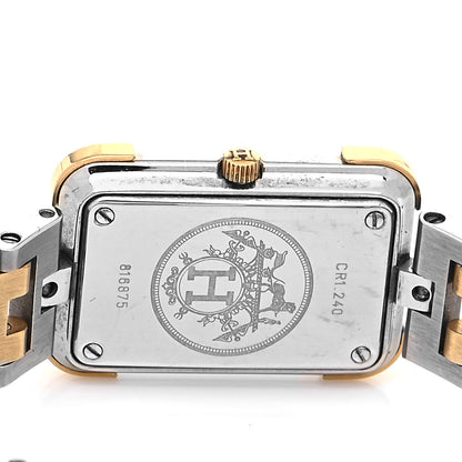 Hermes Stainless Steel 18mm Rectangle Croisiere Quartz Watch Gold 4 of 5