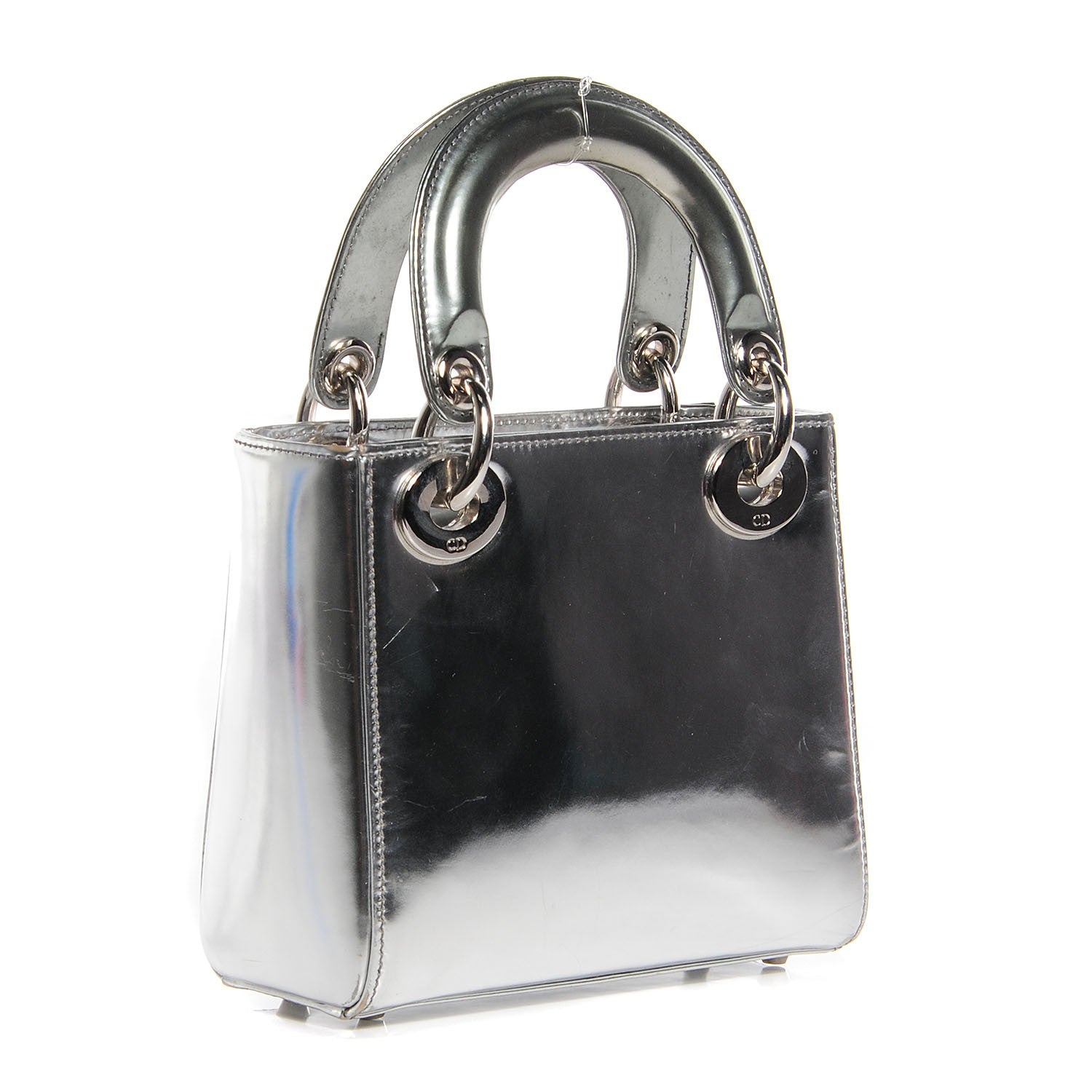 Christian Dior Metallic Calfskin Mini Lady Dior Silver 3 of 7