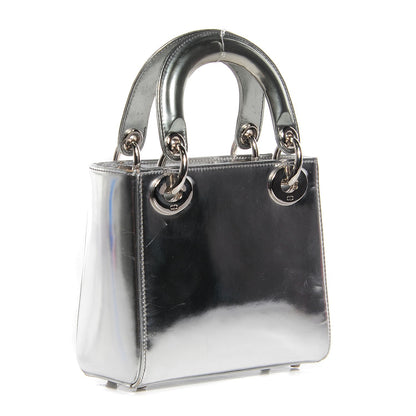Christian Dior Metallic Calfskin Mini Lady Dior Silver 3 of 7