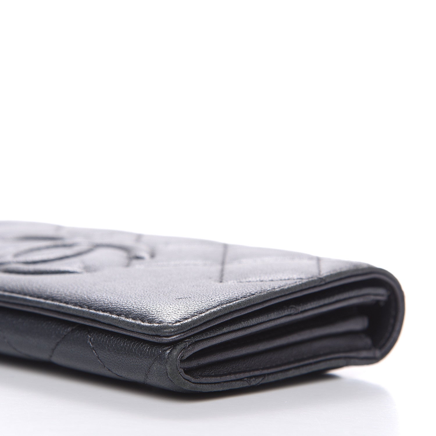 Chanel Metallic Caviar Quilted CC Large Gusset Flap Wallet Black 10 of 11