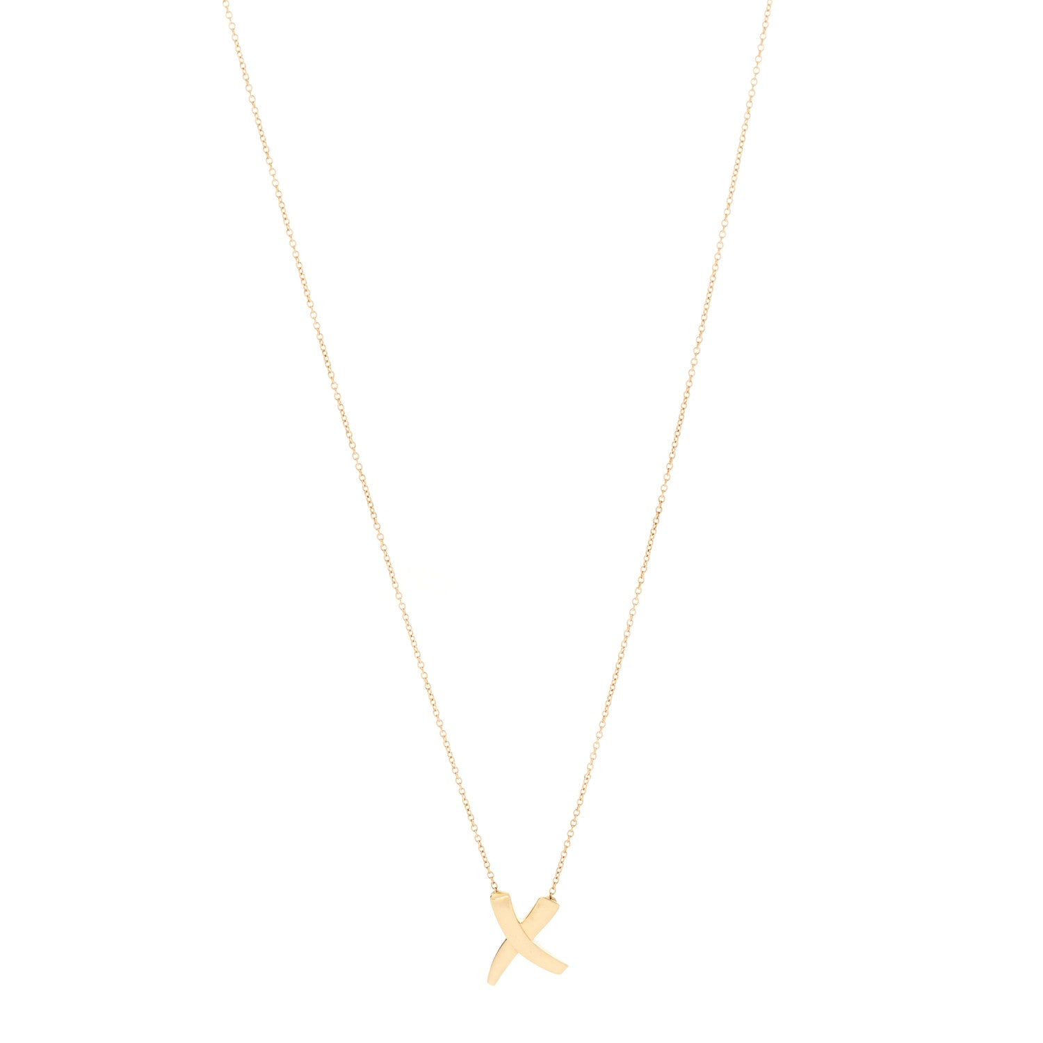 Tiffany 18K Yellow Gold Paloma Picasso Graffiti X Pendant Necklace 1 of 5