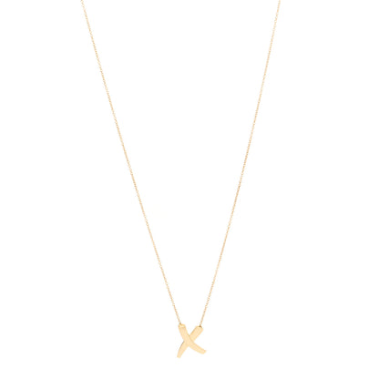 Tiffany 18K Yellow Gold Paloma Picasso Graffiti X Pendant Necklace 1 of 5