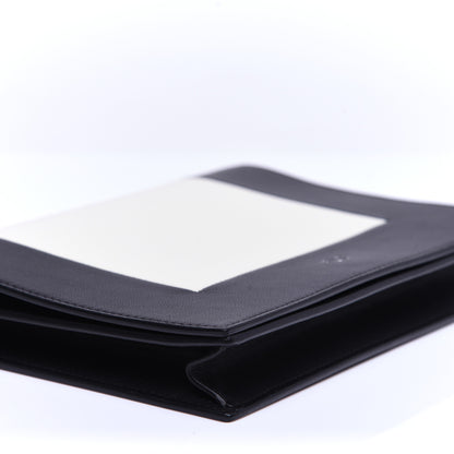 Celine Smooth Lambskin Frame Evening Chain Clutch Black White 6 of 11