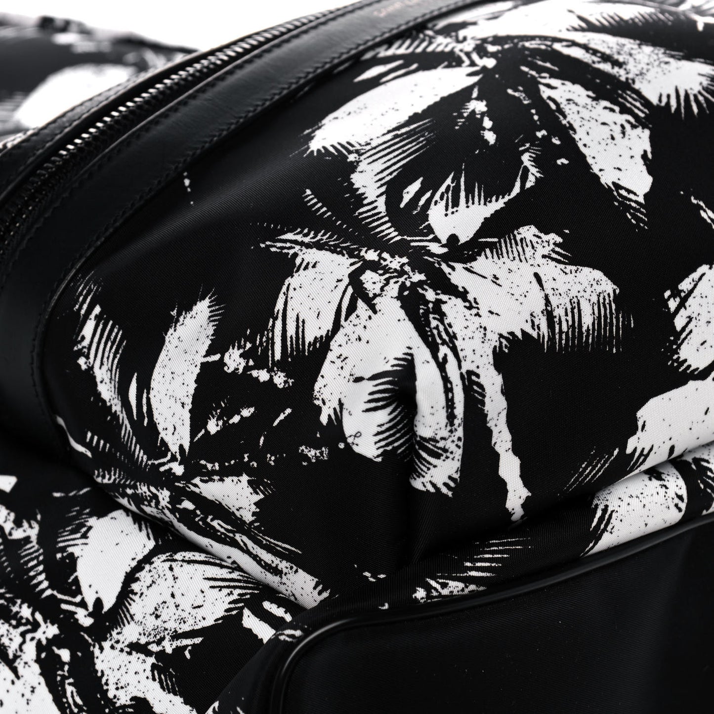 Canvas Palm Tree City Backpack Black White