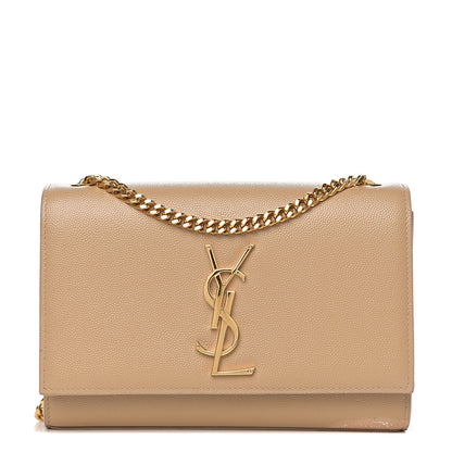 Saint Laurent Grain De Poudre Small Monogram Kate Satchel Nude Powder 1 of 11