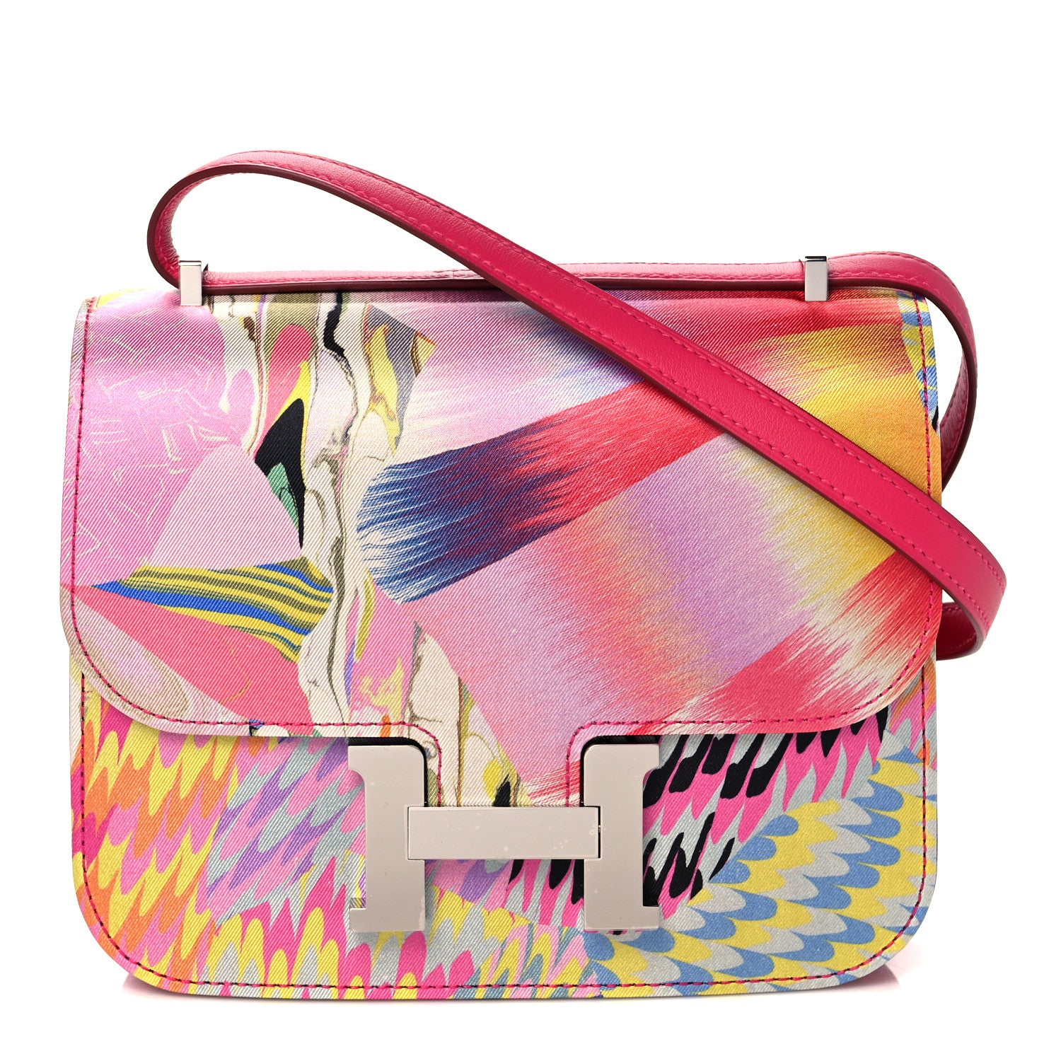 Hermes Swift Silk Marble Printed Constance 18 Rose Azalee Rose Mexico 1 of 20