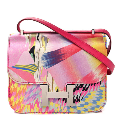 Hermes Swift Silk Marble Printed Constance 18 Rose Azalee Rose Mexico 1 of 20
