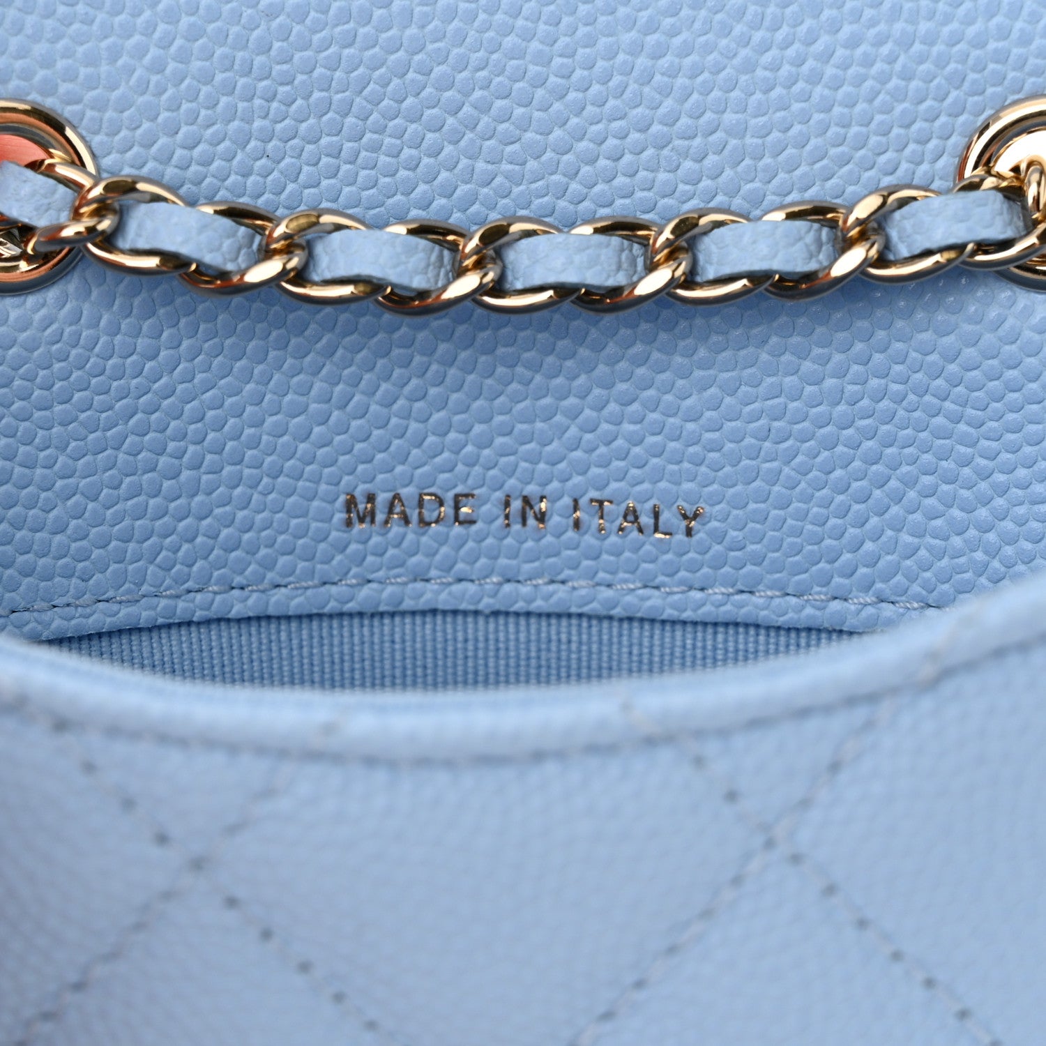 Chanel Caviar Quilted Mini Chain Belt Bag Light Blue 7 of 12