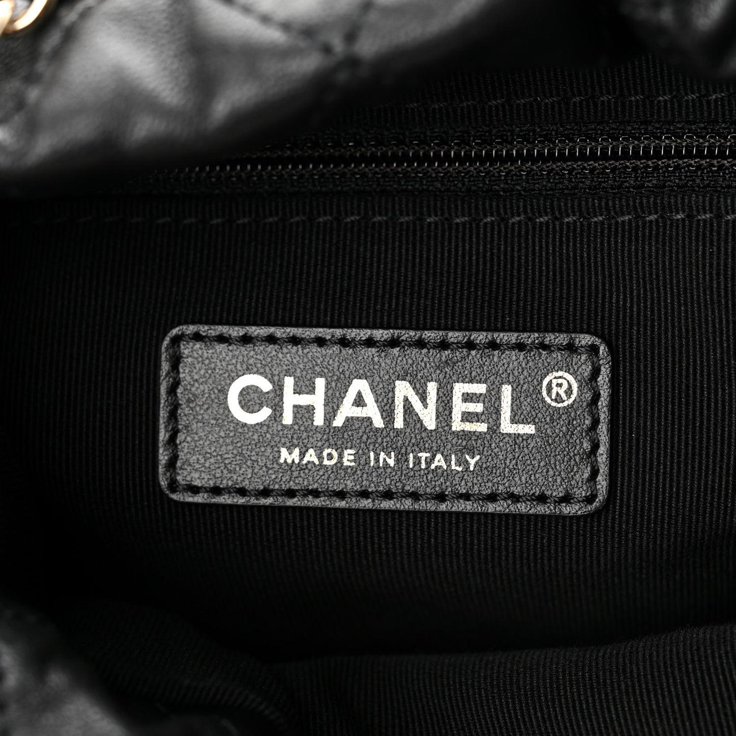 Lambskin Quilted Pearl About Pearls Drawstring Bag Black