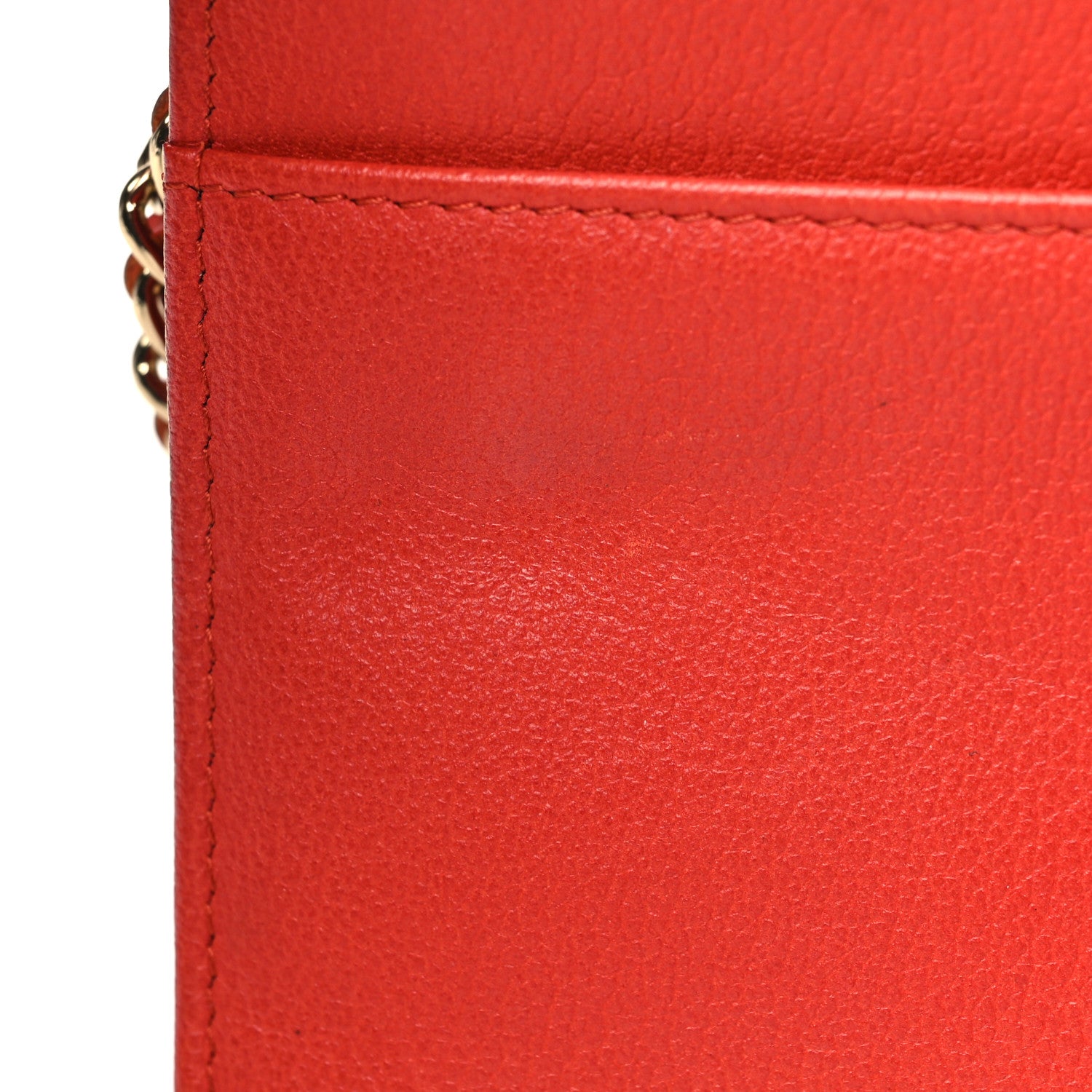 Chanel Goatskin Camellia CC Wallet On Chain WOC Orange 11 of 13