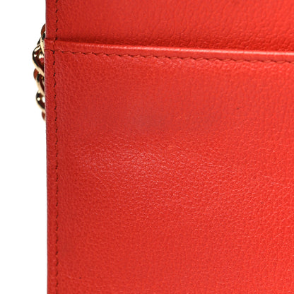 Chanel Goatskin Camellia CC Wallet On Chain WOC Orange 11 of 13
