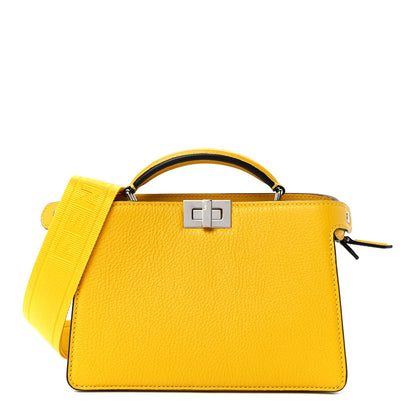 Fendi Cuoio Romano Vitello Cover Bi-Color Peekaboo I See U X Cross Satchel Sunflower Stone Mimosa 1 of 11