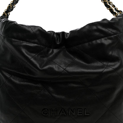 Chanel Shiny Caviar Quilted Monochrome Chanel 22 Black 9 of 11