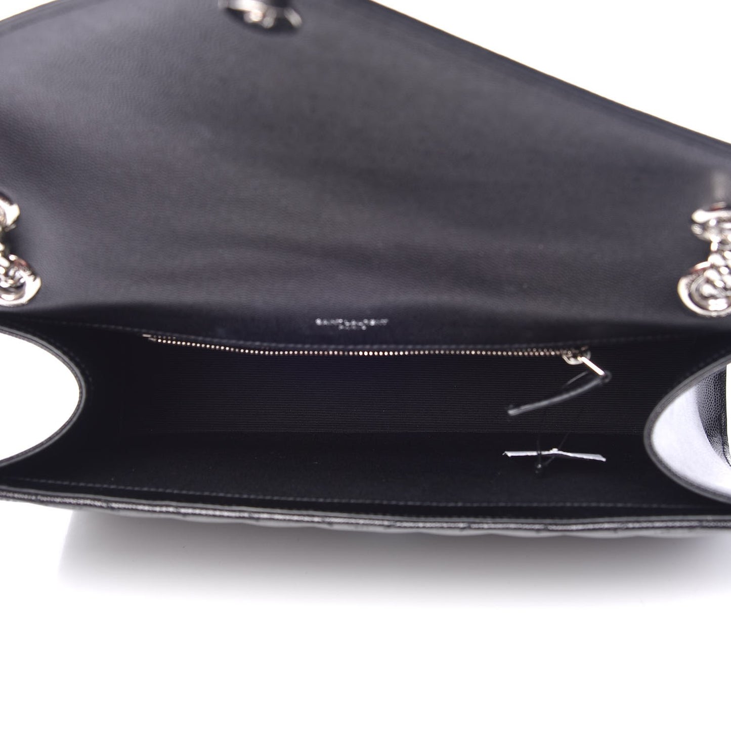 Grain De Poudre Matelasse Chevron Large Monogram Satchel Black