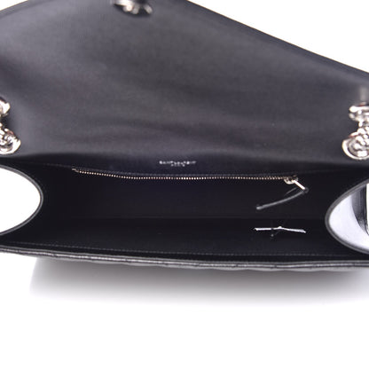 Saint Laurent Grain De Poudre Matelasse Chevron Large Monogram Satchel Black 6 of 8