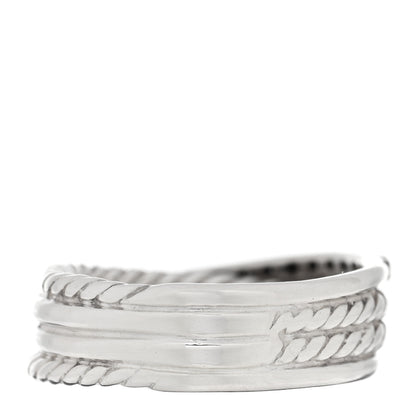 David Yurman Sterling Silver Diamond 7mm Crossover Ring 53 6.5 3 of 4